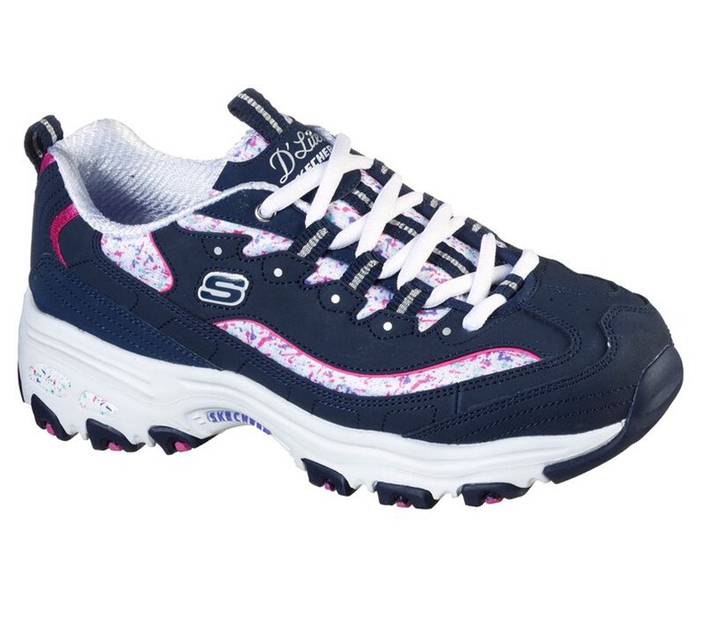 Skechers D'lites - Dazzling Canvas - Womens Sneakers Navy/Purple [AU-HU9309]